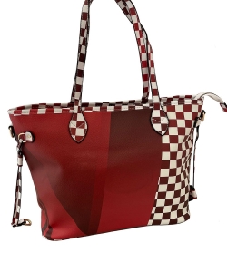 Checkered Fashion Shoulder Bag 6744 RED
